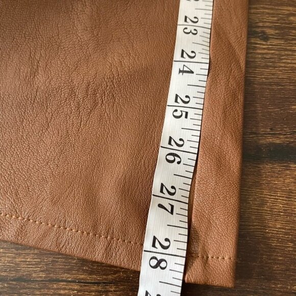 Paige Claudine Ankle Flare Jeans Faux Leather in Dark Argan size 28 NWOT - Picture 14 of 15